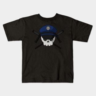 Police crew Jolly Roger pirate flag (no caption) Kids T-Shirt